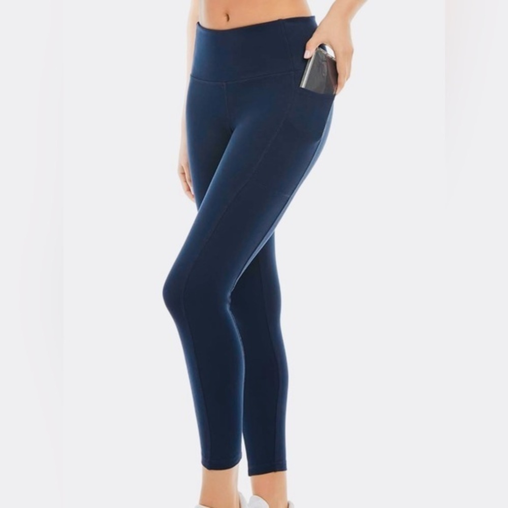 Danskin Women's Double Brushed Navy Blue Active Leggings NWT